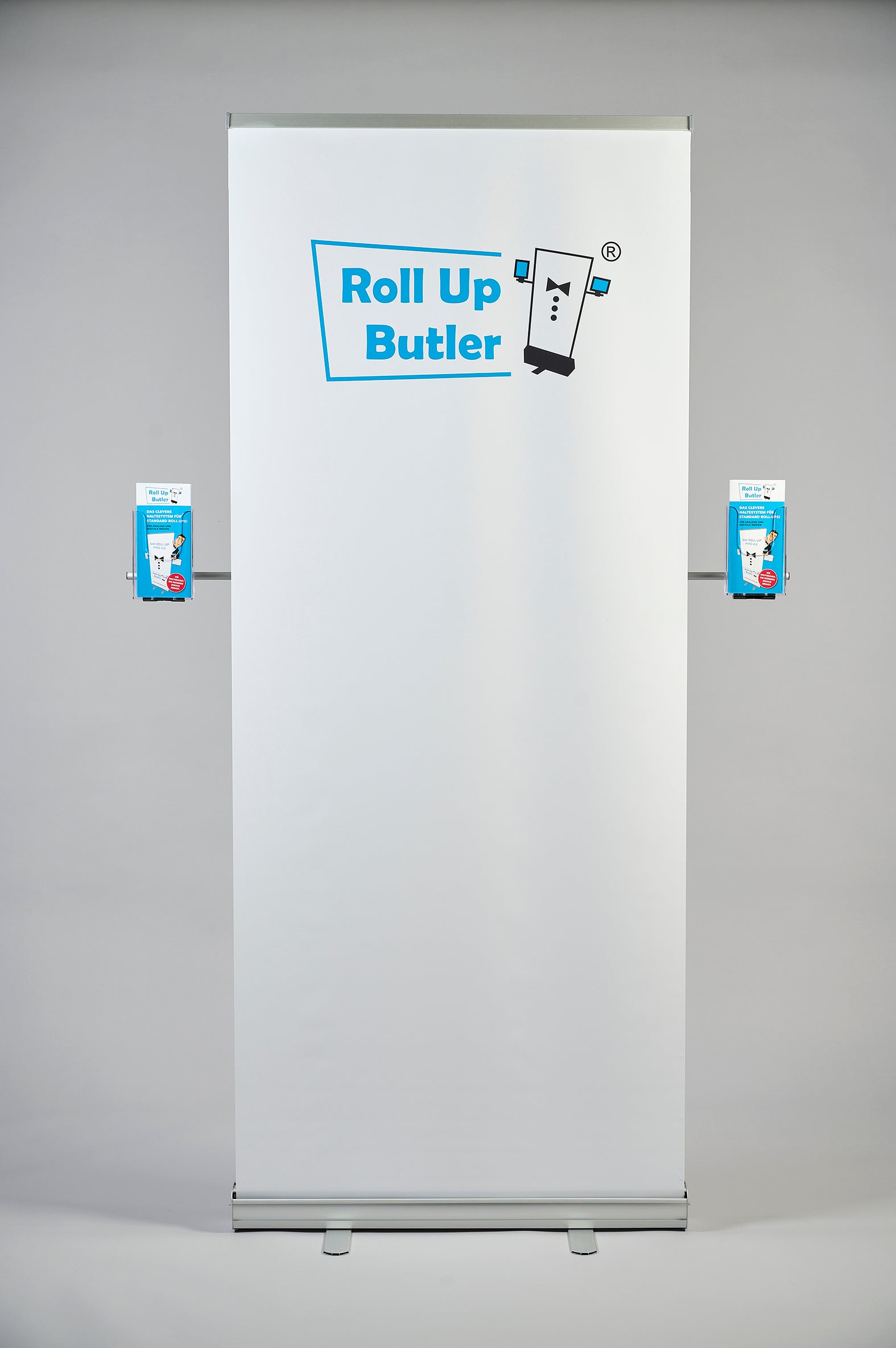 Roll-Up Butler Premium Set mit 2 DIN-Lang Acryl Prospektboxen