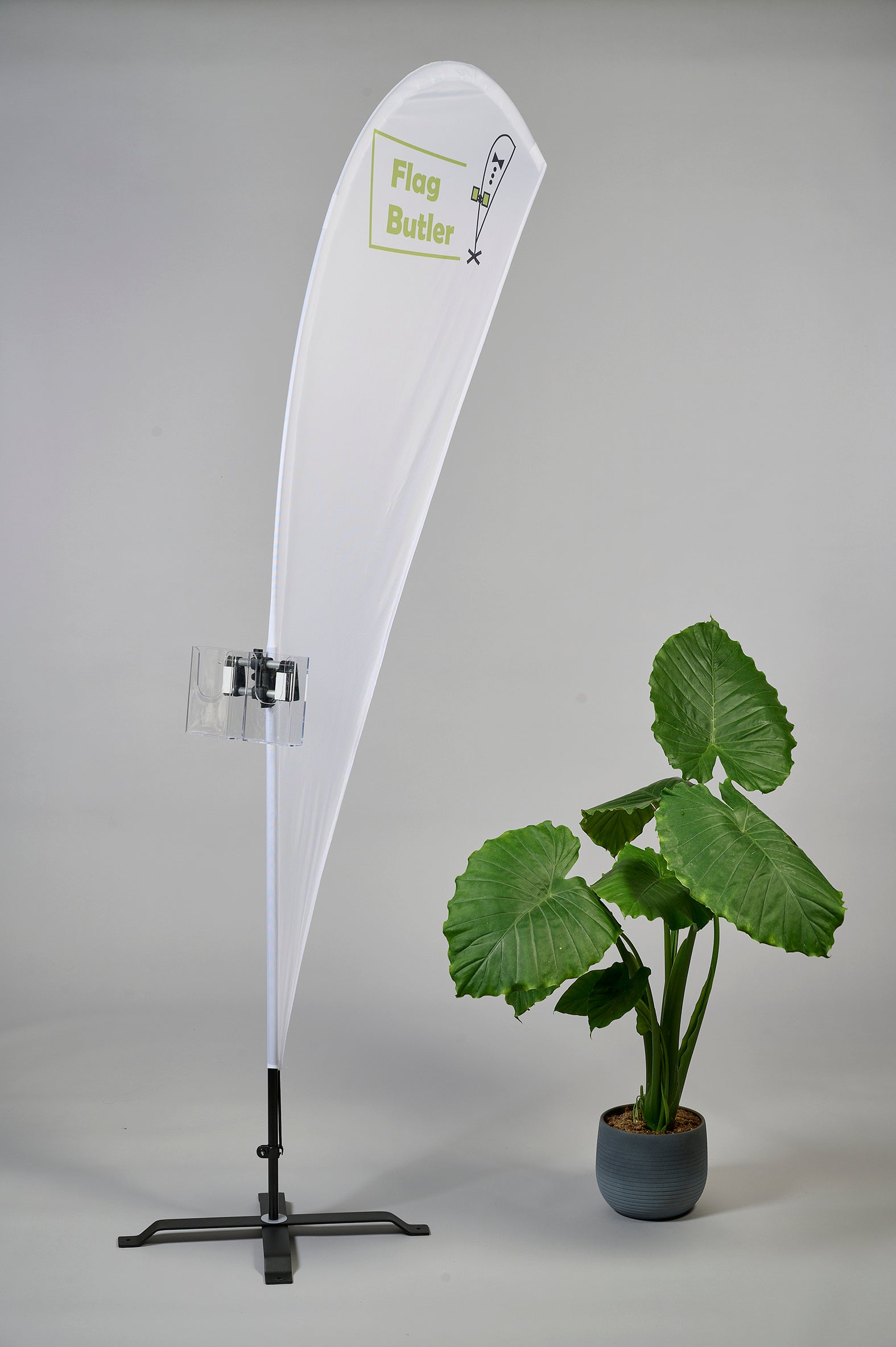 SYSBU 2 Prospekthalter Beachflag Roll-Up mit 2 DIN-Lang Acrylboxen