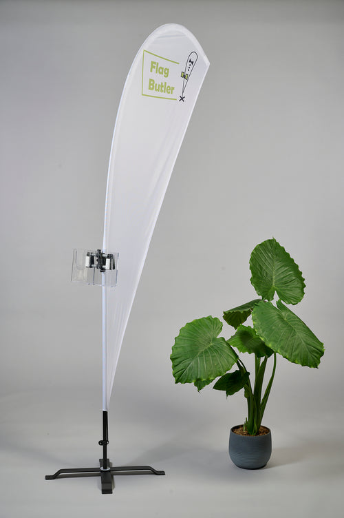 SYSBU 2 Prospekthalter Beachflag Roll-Up mit 2 DIN-Lang Acrylboxen