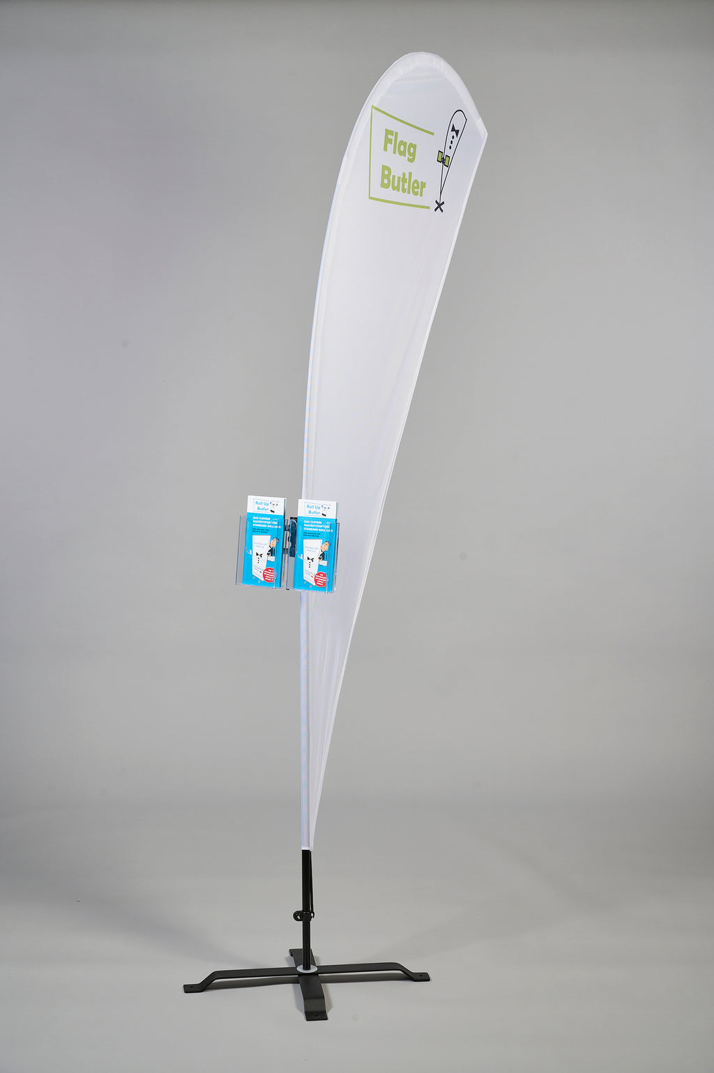 SYSBU 2 Flyer Holder Beach Flag Roll-Up with 2 DIN-Long Acrylic Boxes