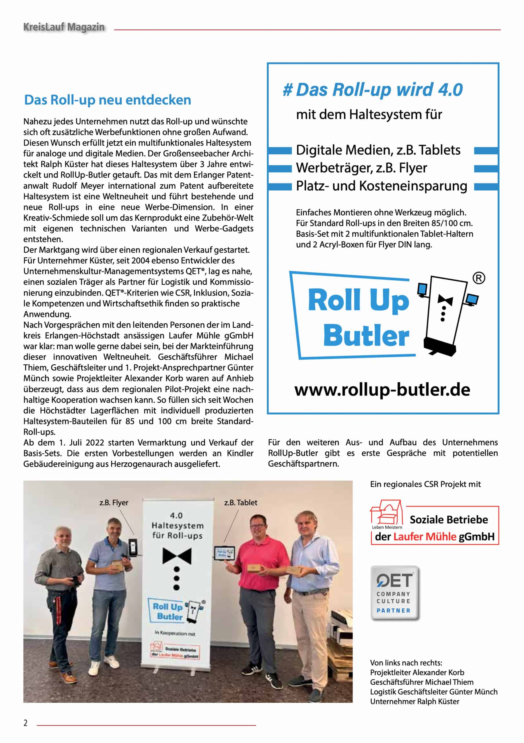 Der RollUp Butler als Flyerhalter kann nun geordert werden