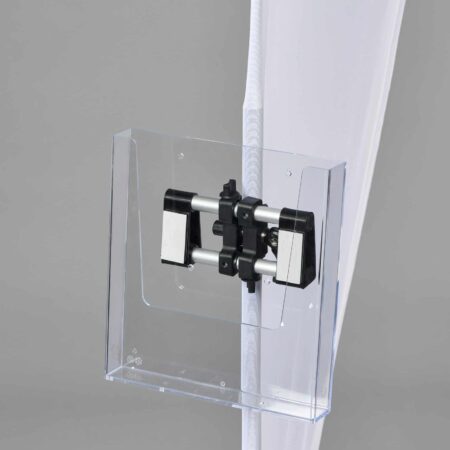 Prospekthalter für Roll ups und Flags mit 1 DIN A 4 Acrylbox (Sysbu 3 Set)