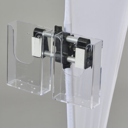 Flyerhalter mit 2 mal DIN lang Acrylboxen für Roll ups und Flags (Sysbu 2)