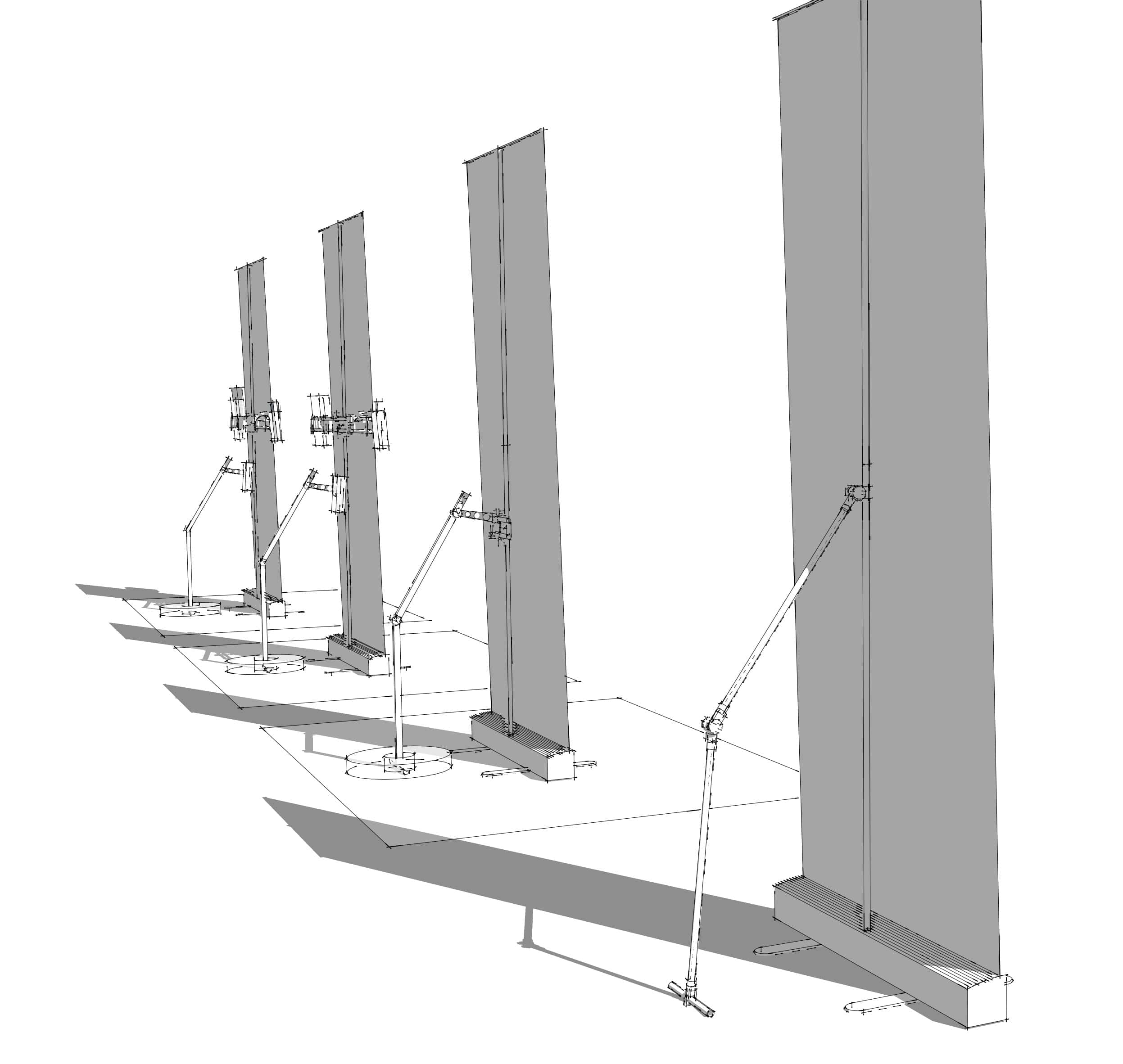 Roll up Stützfuss für stabilen Halt als Messezubehör